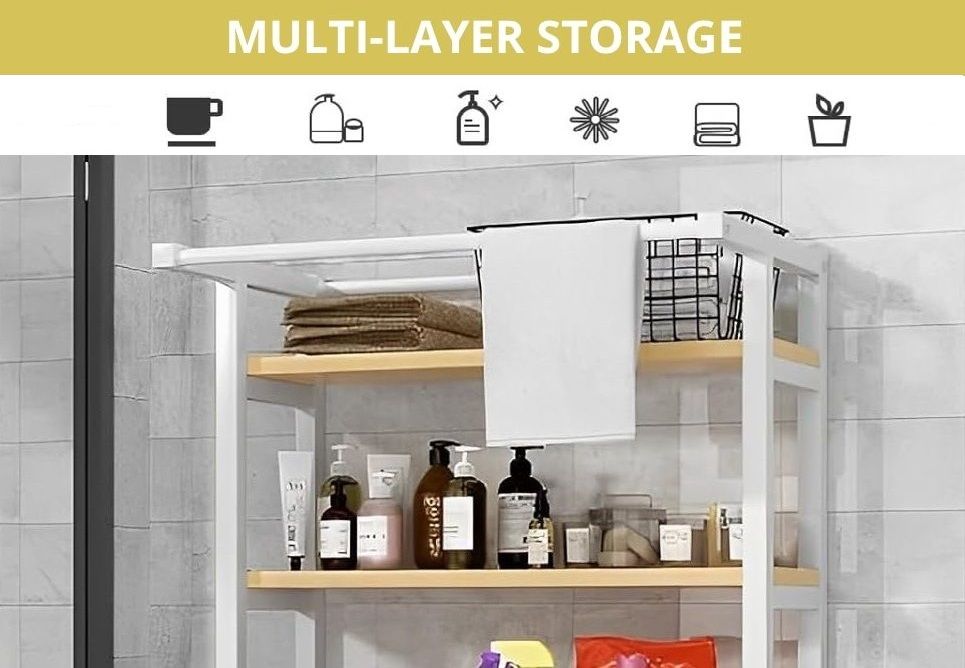 CARLA HOME 3-Tier Over Washing Machine Storage Rack – White