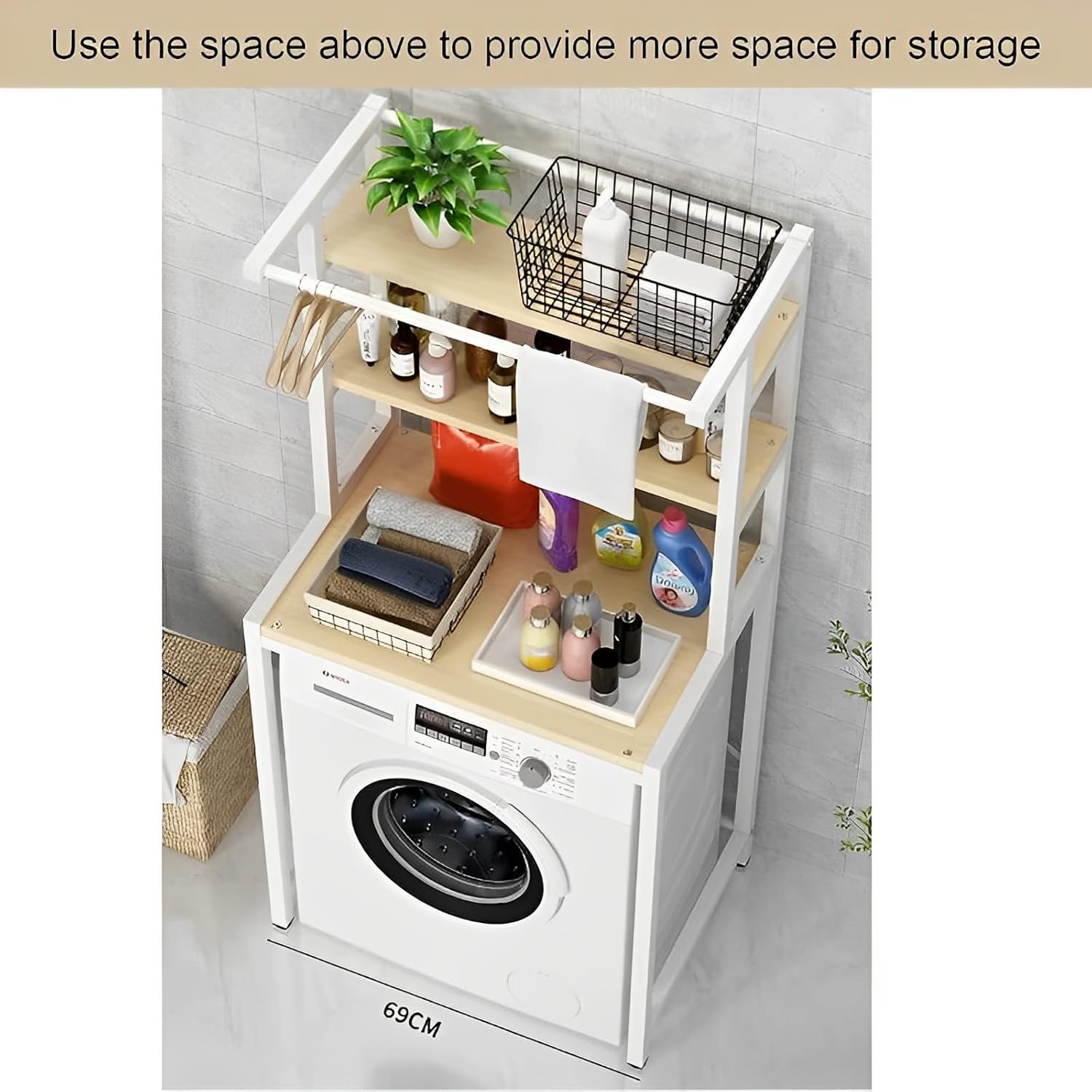 CARLA HOME 3-Tier Over Washing Machine Storage Rack – White