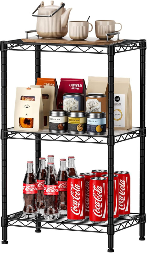 CARLA HOME 3-Tier Adjustable Metal Storage Shelves – 60 x 35 x 103cm
