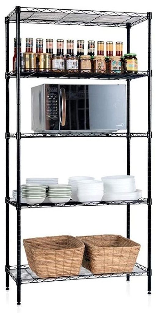 CARLA HOME 5-Tier Adjustable Metal Storage Shelves – 60 x 40 x 176cm
