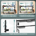 CARLA HOME Adjustable Over the Sink Dish Drying Rack 85 x 59 cm with Utensil Holder & Hooks - SuperSaverAU - view 5