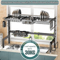 CARLA HOME Adjustable Over the Sink Dish Drying Rack 85 x 59 cm with Utensil Holder & Hooks - SuperSaverAU - view 6