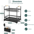 CARLA HOME 2-Tier Large Dish Drying Rack with Drainboard, Utensil Holder, 36 x 38 x 25 cm - SuperSaverAU - view 2