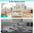CARLA HOME 2-Tier Large Dish Drying Rack with Drainboard, Utensil Holder, 36 x 38 x 25 cm - SuperSaverAU - view 4