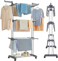 CARLA HOME Folding Clothes Drying Rack 29x103x41 cm with Wheels & Adjustable Wings - SuperSaverAU - view 1