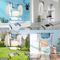CARLA HOME Folding Clothes Drying Rack 29x103x41 cm with Wheels & Adjustable Wings - SuperSaverAU - view 3