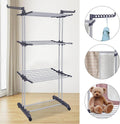 CARLA HOME Folding Clothes Drying Rack 29x103x41 cm with Wheels & Adjustable Wings - SuperSaverAU - view 5