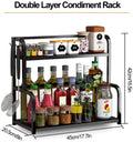 CARLA HOME 2-Tier Wooden Kitchen Countertop Spice Rack, 40 x 42 x 21 cm, Space-Saving - SuperSaverAU - view 2