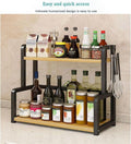 CARLA HOME 2-Tier Wooden Kitchen Countertop Spice Rack, 40 x 42 x 21 cm, Space-Saving - SuperSaverAU - view 5