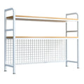 CARLA HOME 2 Tier Metal Desktop Hutch Bookshelf with Grid Panel 95cm