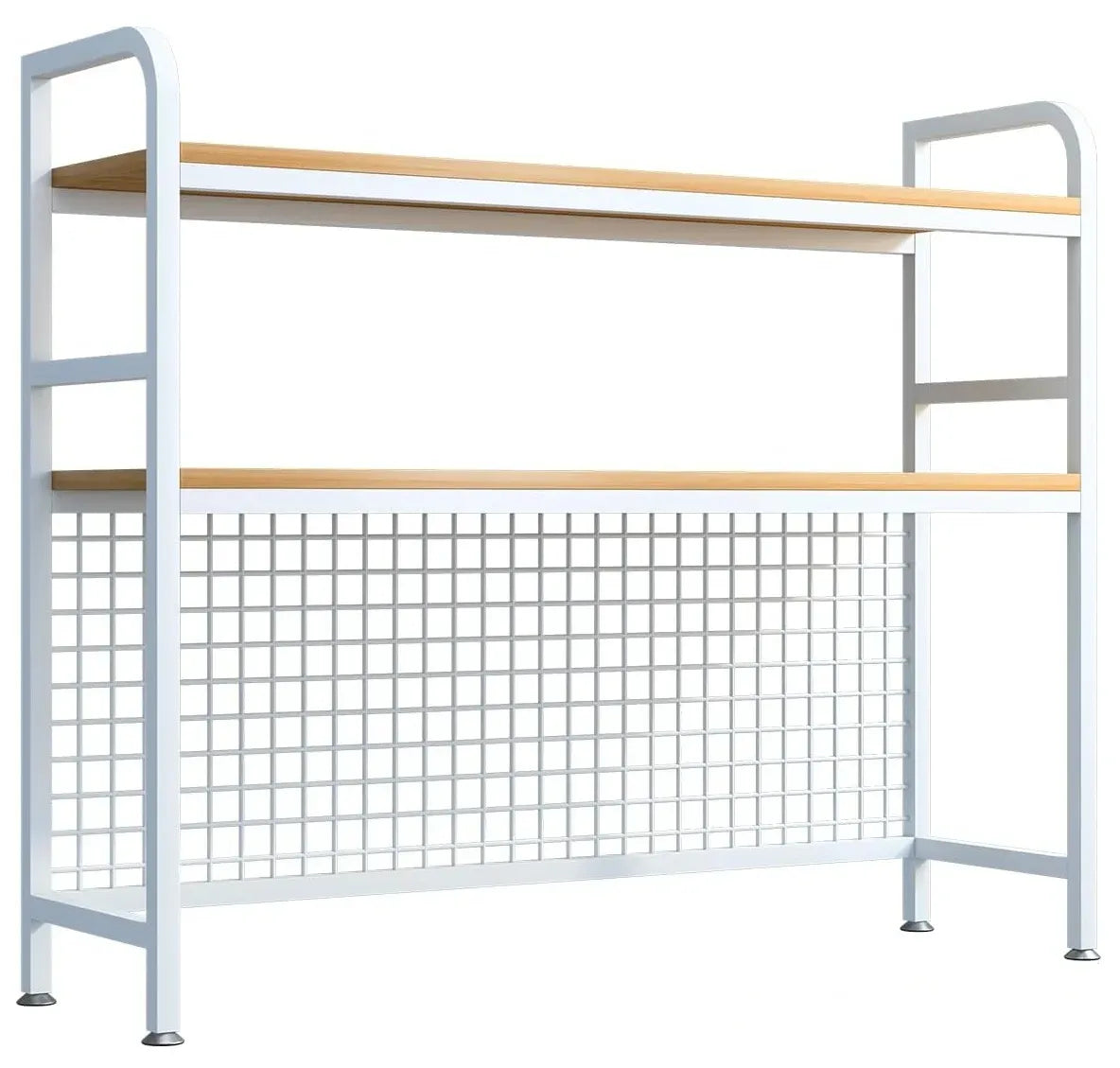 CARLA HOME 2 Tier Metal Desktop Hutch Bookshelf with Grid Panel 95cm