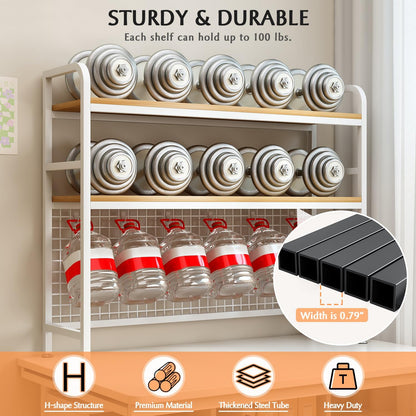 CARLA HOME 2-Tier Metal Desktop Hutch Bookshelf