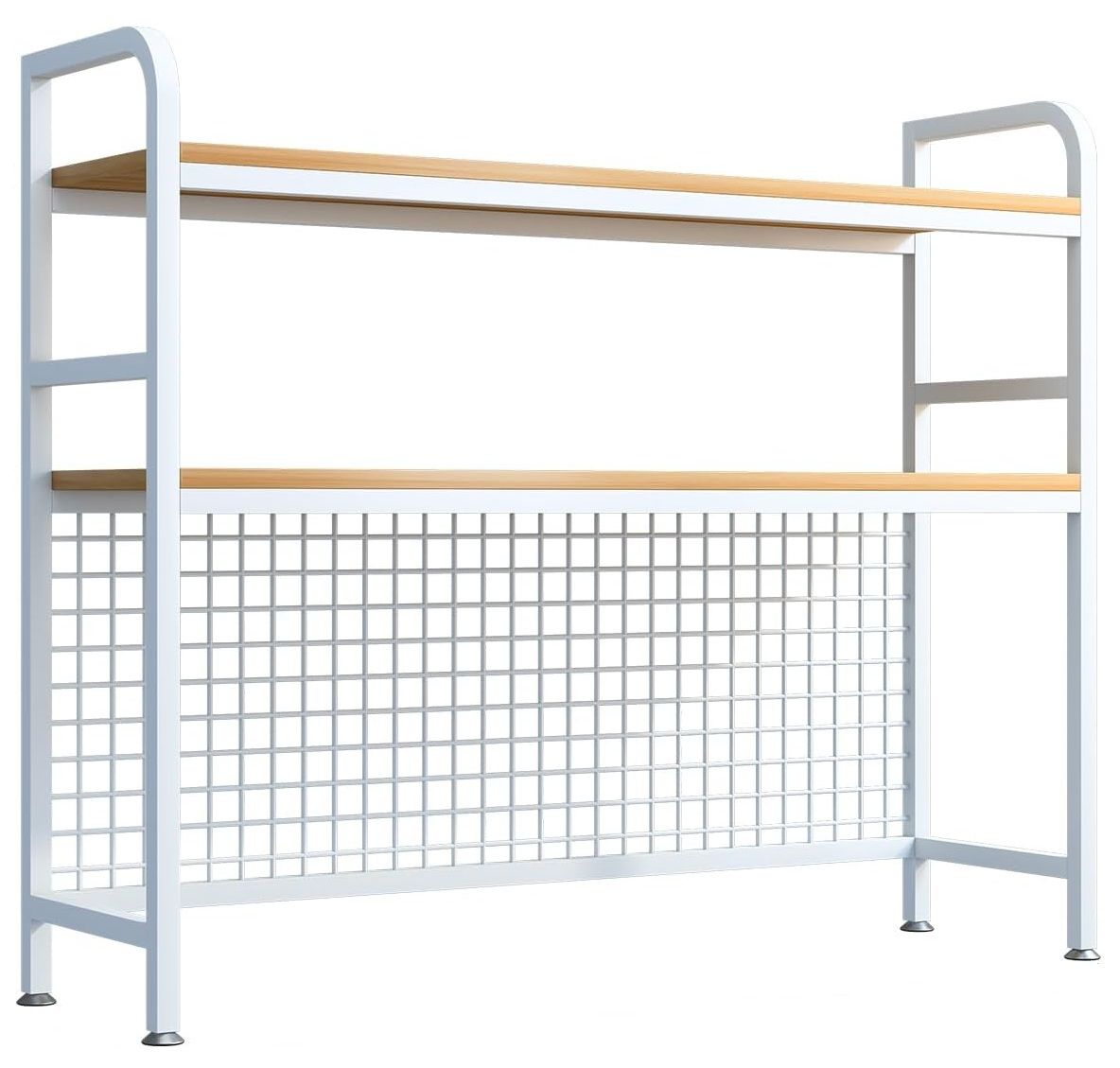 CARLA HOME 2-Tier Metal Desktop Hutch Bookshelf