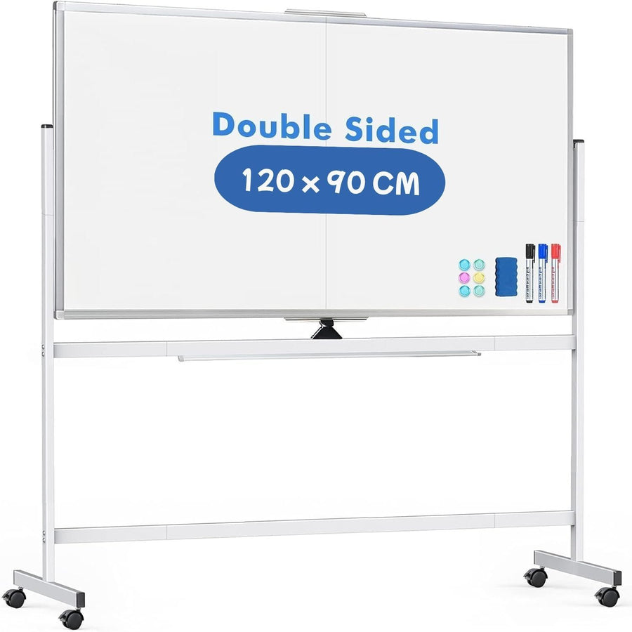 CARLA HOME 120x90cm Double Sided Magnetic Whiteboard with Wheels