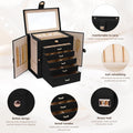 CARLA HOME 6-Layer Large Jewelry Box with Mirror and Lock - Black