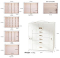 CARLA HOME 6-Layer Large Jewelry Box with Mirror and Lock - White
