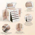 CARLA HOME 6-Layer Large Jewelry Box with Mirror and Lock - White