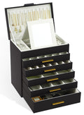 CARLA HOME 6-Layer Jewelry Organizer Box with Mirror & Drawers - Black - SuperSaverAU - view 1