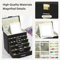 CARLA HOME 6-Layer Jewelry Organizer Box with Mirror & Drawers - Black - SuperSaverAU - view 4