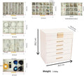 CARLA HOME White 6-Layer Jewellery Organiser Box with Mirror Drawers and Hooks