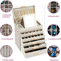 CARLA HOME White 6-Layer Jewellery Organiser Box with Mirror Drawers and Hooks