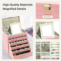 CARLA HOME 6-Layer Jewelry Organizer Box with Mirror & Drawers - Pink - SuperSaverAU - view 4