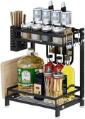 CARLA HOME 2-Tier Kitchen Spice Rack Organizer 34x41x21 cm with Hooks & Utensil Holder - SuperSaverAU - view 1