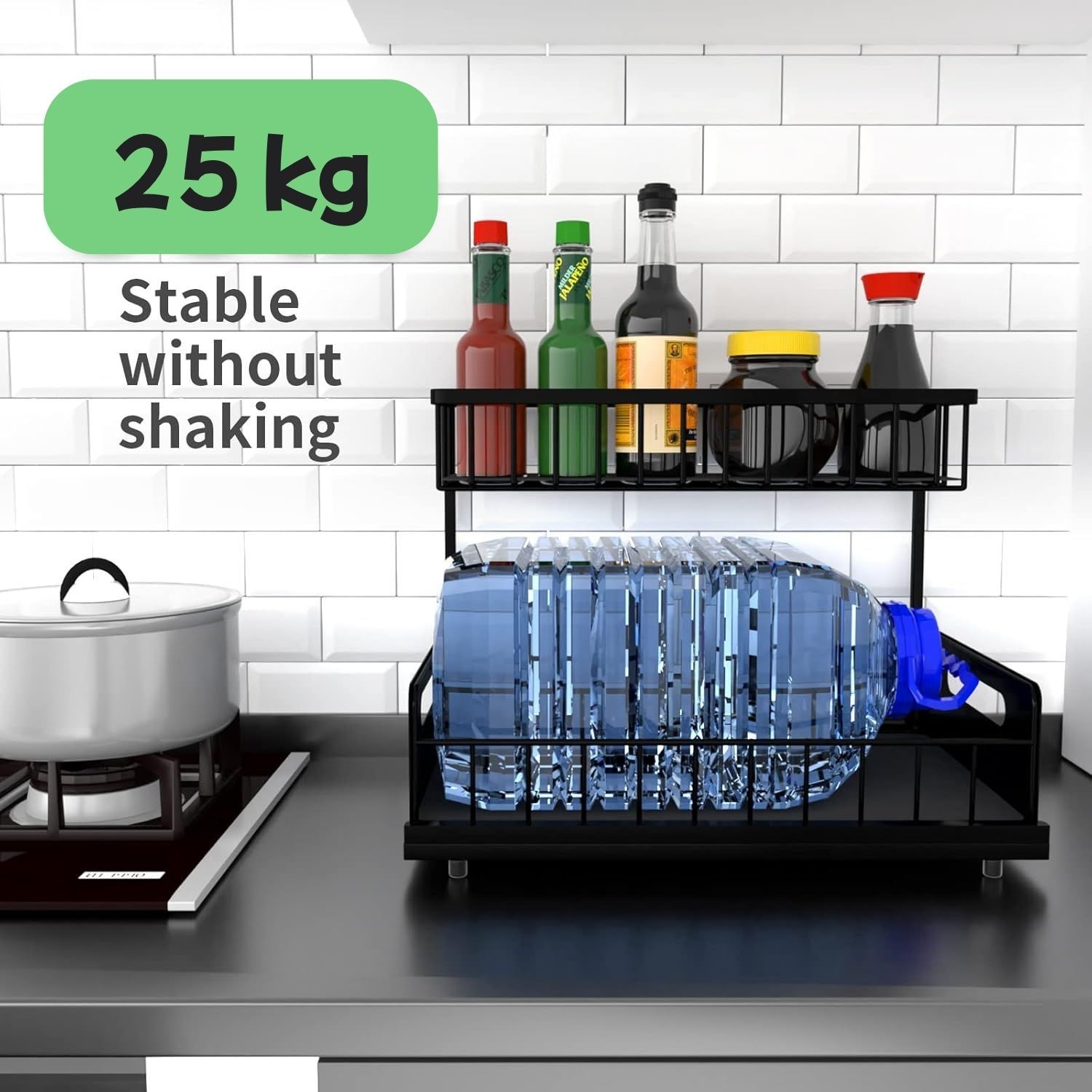 CARLA HOME Under Sink Organiser – 2 Pack with Sliding Drawers
