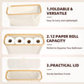 CARLA HOME 2 Pack Toilet Paper Storage Basket, Holds 12 Rolls, Bamboo Lid, White - SuperSaverAU - view 5