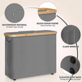 CARLA HOME 2 Pack Toilet Paper Storage Basket, Holds 12 Rolls, Bamboo Lid, Grey - SuperSaverAU - view 4