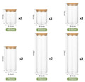 CARLA HOME 12 Pack Glass Storage Jars with Bamboo Lids, Airtight, Multi-Size - SuperSaverAU - view 2