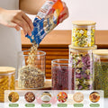 CARLA HOME 12 Pack Glass Storage Jars with Bamboo Lids, Airtight, Multi-Size - SuperSaverAU - view 5