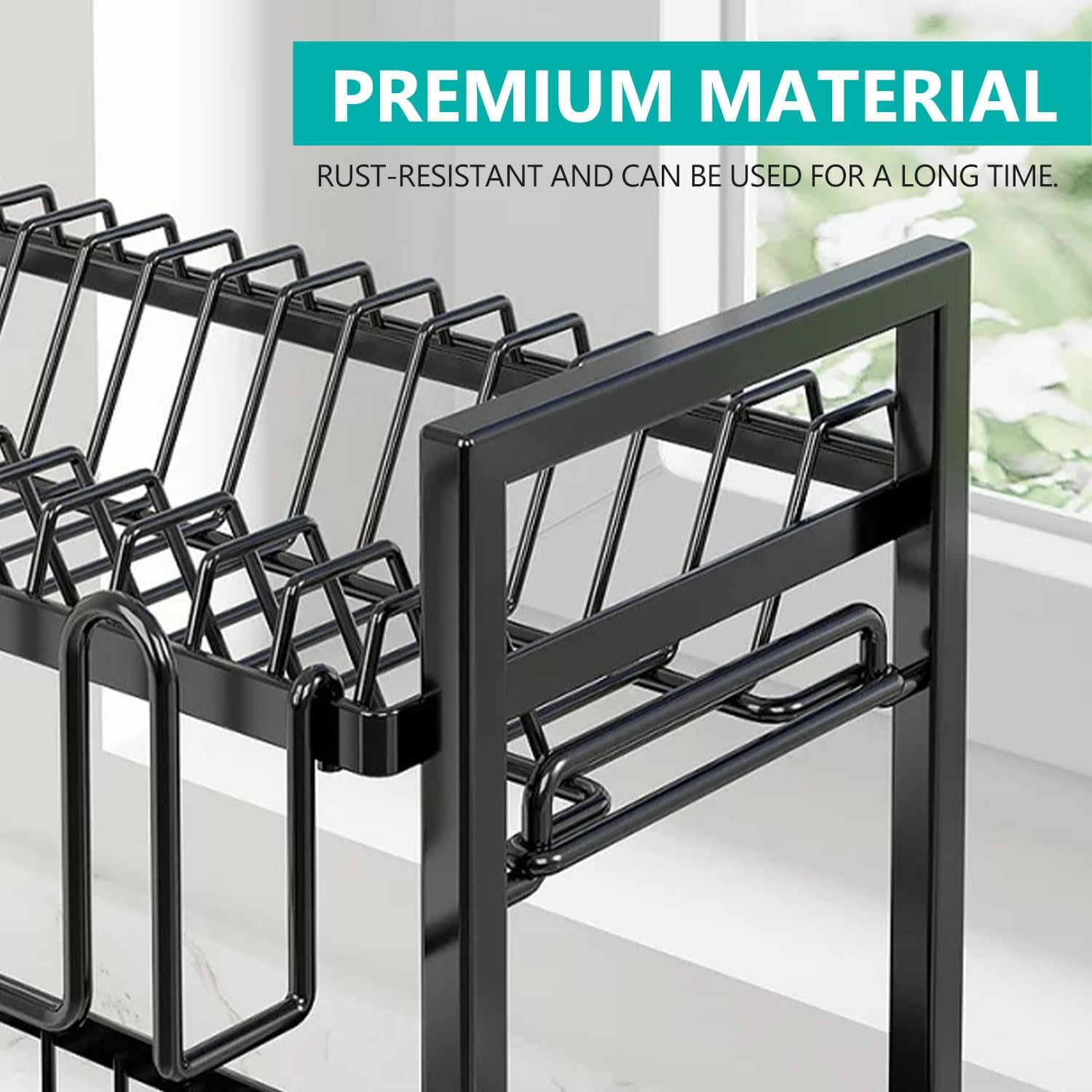 CARLA HOME 2-Tier Dish Drying Rack – with Drainboard