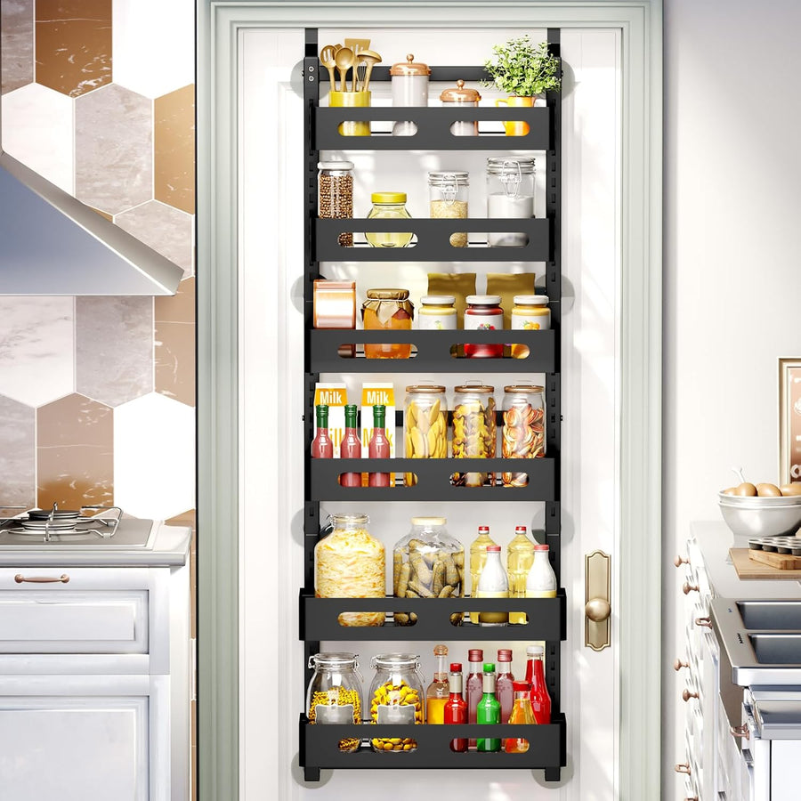 CARLA HOME 6 Tier Over the Door Organizer, Adjustable Metal Baskets, 18 x 134 x 42 cm - SuperSaverAU - view 1