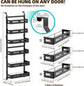 CARLA HOME 6 Tier Over the Door Organizer, Adjustable Metal Baskets, 18 x 134 x 42 cm - SuperSaverAU - view 2