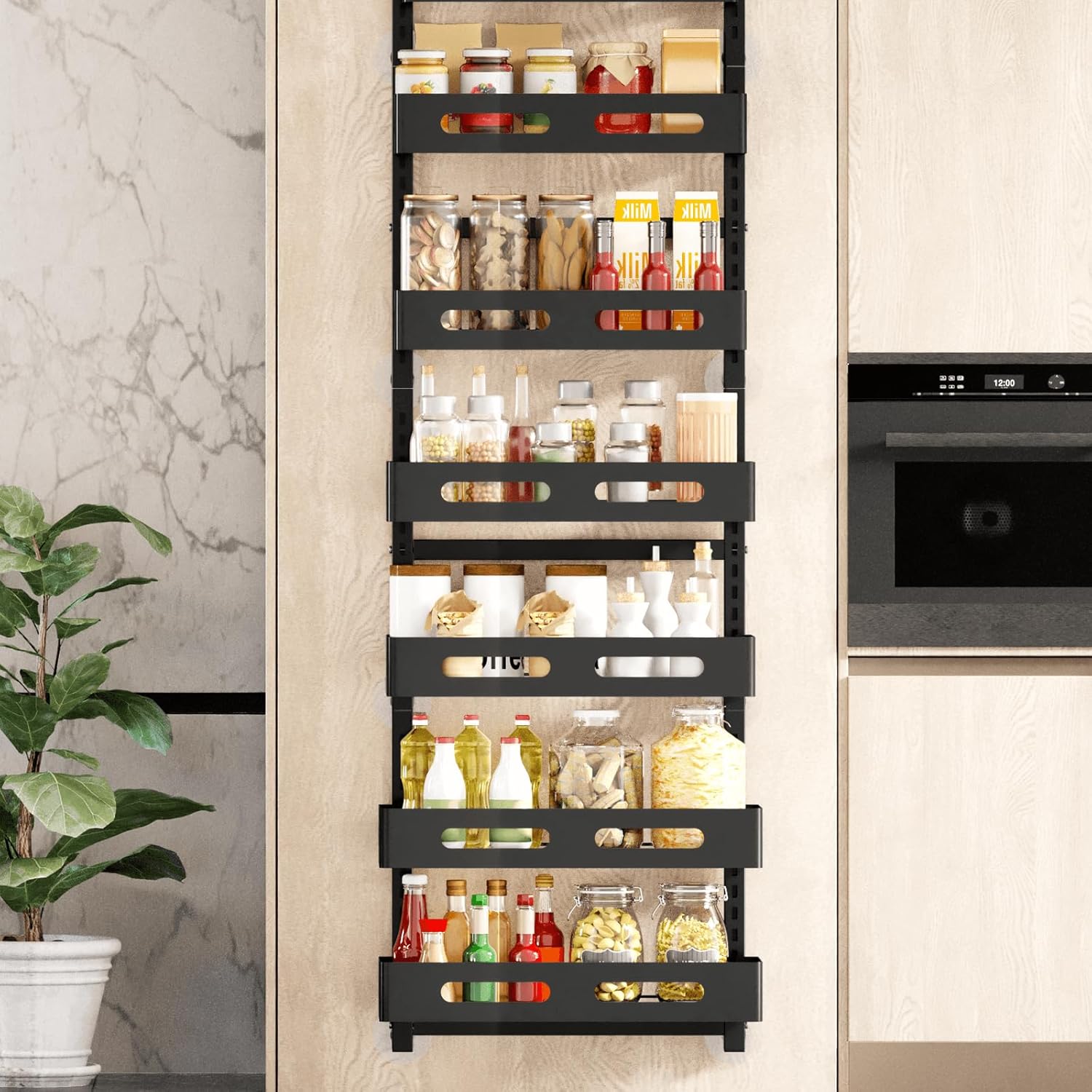 CARLA HOME 6 Tier Over the Door Organizer, Adjustable Metal Baskets, 18 x 134 x 42 cm - SuperSaverAU - view 10