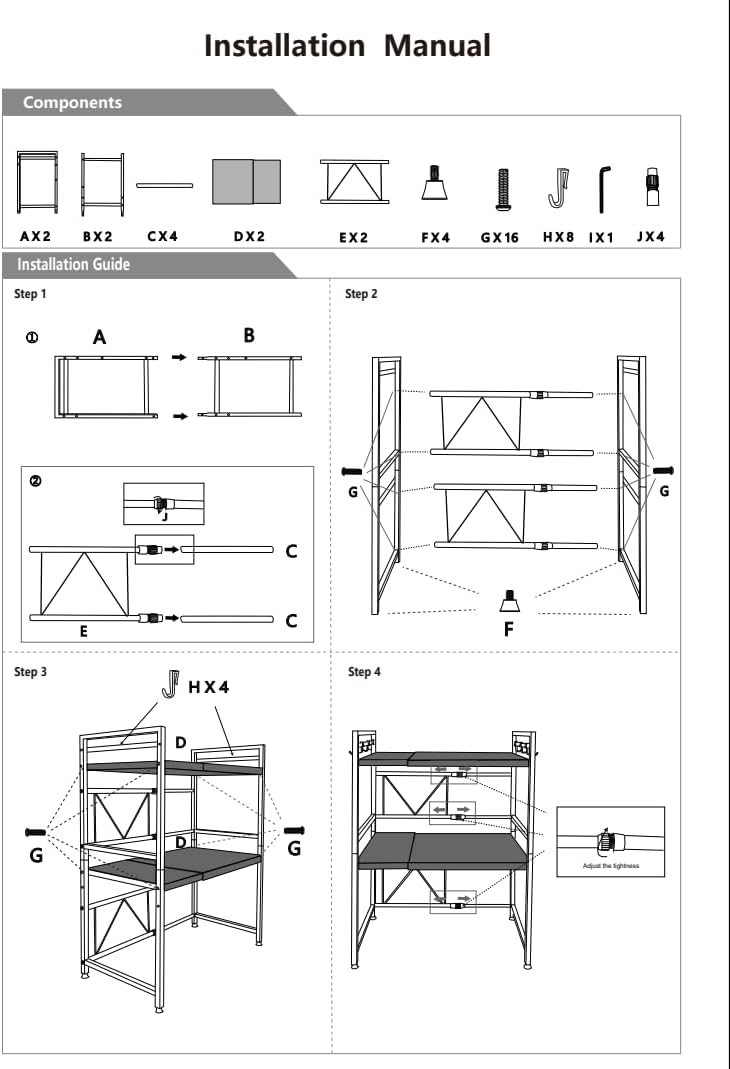 CARLA HOME 3-Tier Microwave Oven Rack, Adjustable Metal Shelf Stand 36 x 78 x 40 cm - SuperSaverAU - view 9