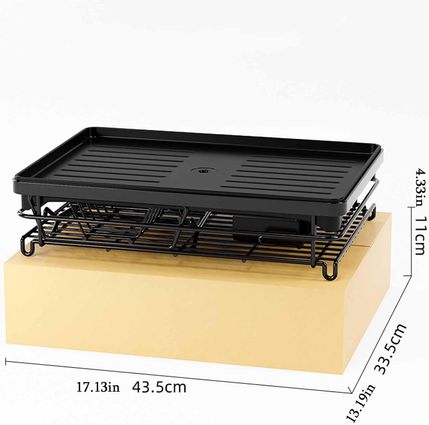CARLA HOME 2-Tier Dish Drying Rack 42x32x30 cm with Drainboard & Utensil Holder - SuperSaverAU - view 8