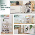 CARLA HOME 5 Tier White Foldable Storage Shelf with Wheels 100kg Capacity