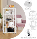 CARLA HOME 5 Tier White Foldable Storage Shelf with Wheels 100kg Capacity