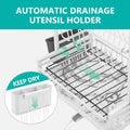 CARLA HOME 2-Tier Dish Drying Rack – White with Drainboard