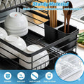 CARLA HOME 2-Tier Dish Drying Rack – Black with Drip Tray & Utensil Holder