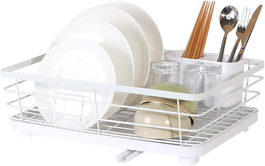 CARLA HOME Dish Drying Rack – Removable Drip Tray & Utensil Holder
