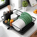 CARLA HOME Dish Drying Rack – Removable Drip Tray & Utensil Holder