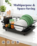 CARLA HOME Dish Drying Rack – Removable Drip Tray & Utensil Holder
