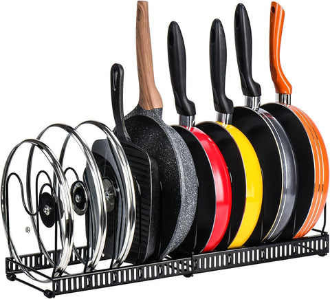 CARLA HOME Expandable Pot & Pan Organiser Rack – 10 Adjustable Dividers