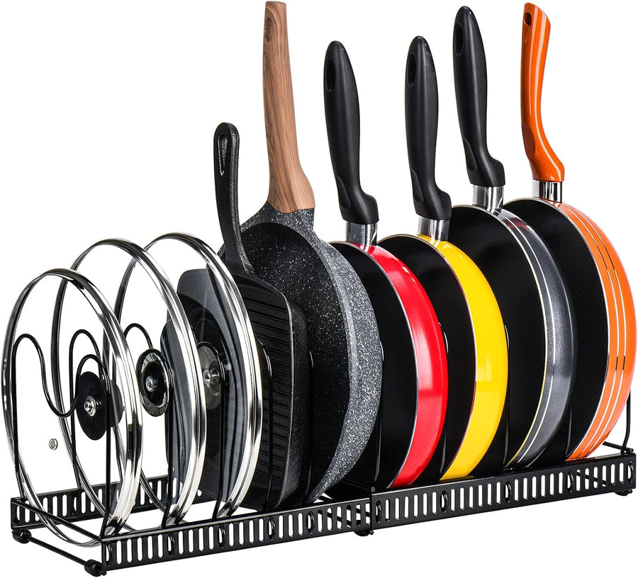 CARLA HOME Expandable Pot & Pan Organiser Rack – 10 Adjustable Dividers