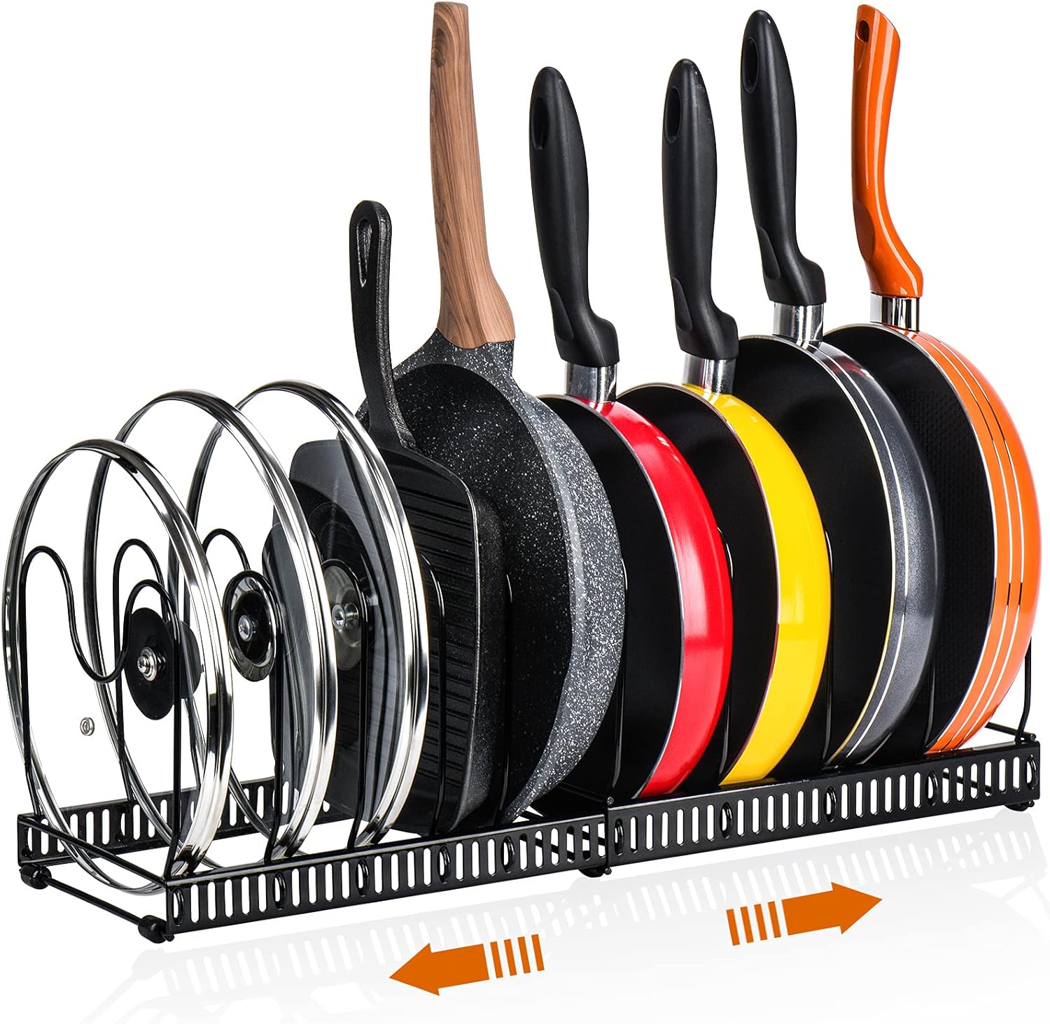 CARLA HOME Expandable Pot & Pan Organiser Rack – 10 Adjustable Dividers