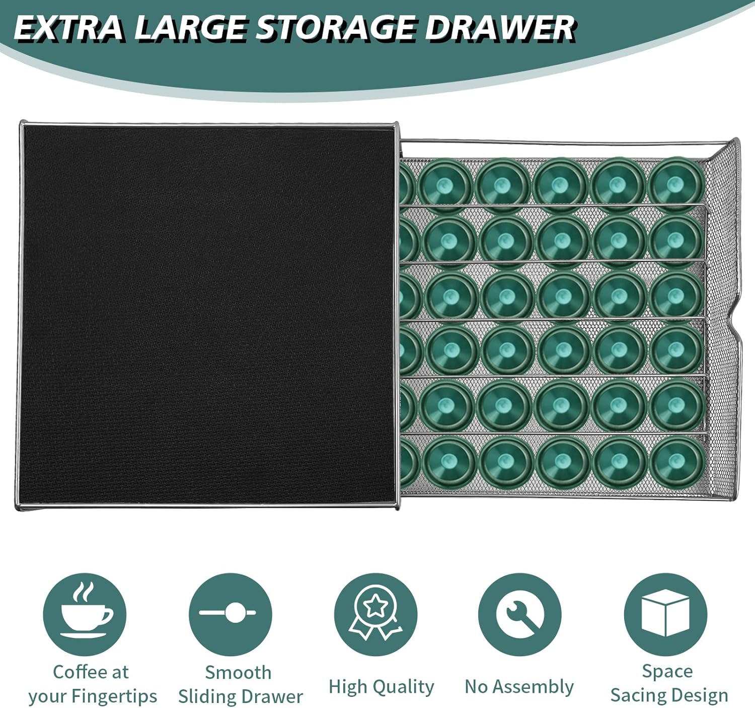 CARLA HOME K-Cup Coffee Pod Drawer Organizer - 36 Pods