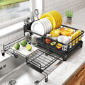 CARLA HOME 1-Tier Expandable Dish Drying Rack – Drainage Spout, 31-55cm